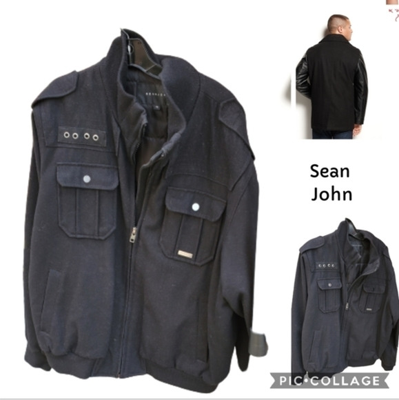Sean John Black wool‎ Jacket XL - Picture 1 of 12